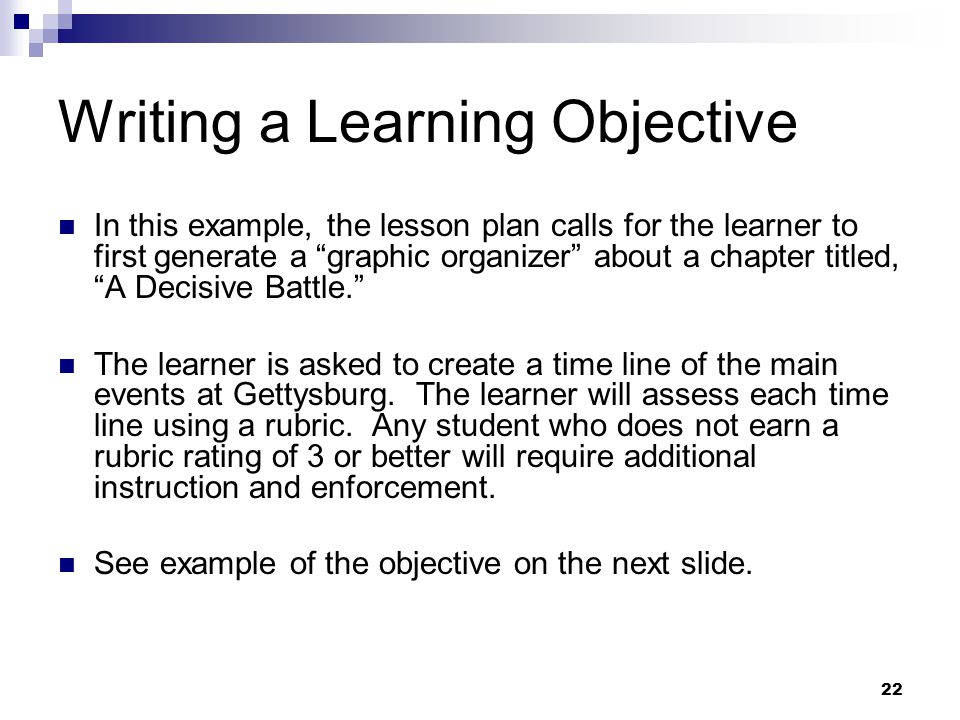 How to write a lesson plan objective